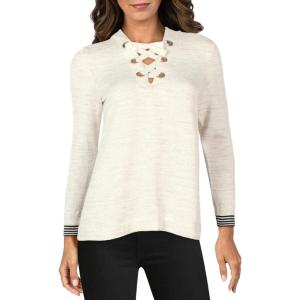 NIC+ZOE Women’s Lace Up Hoodie(Milk White)