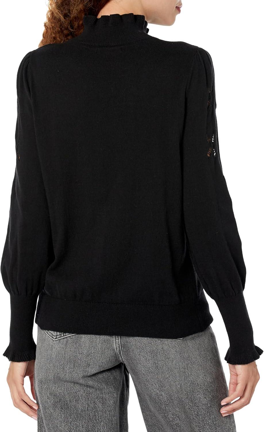 imageNICZOE Womens Pointelle Pip SweaterBlack Onyx