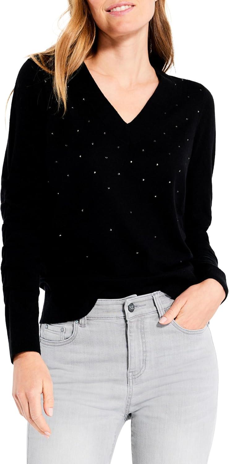 imageNICZOE Womens Relaxed Glam SweaterBlack Onyx