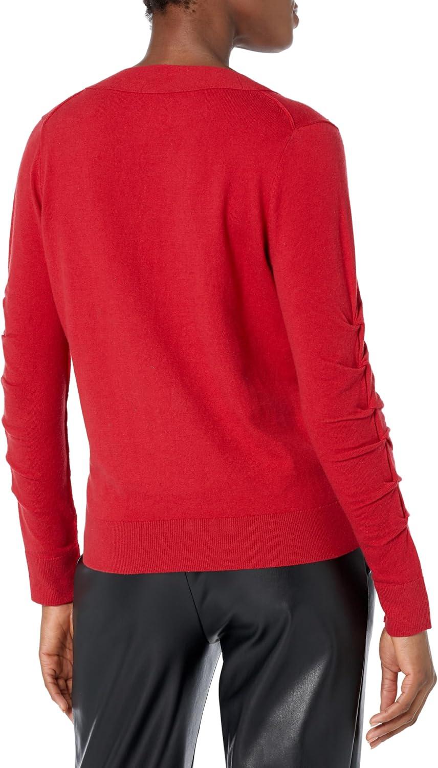 imageNICZOE Womens Relaxed Glam SweaterChili Pepper