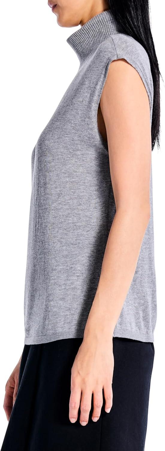 imageNICZOE Womens Sleeveless Turtleneck Sweater TeeMoonwalk