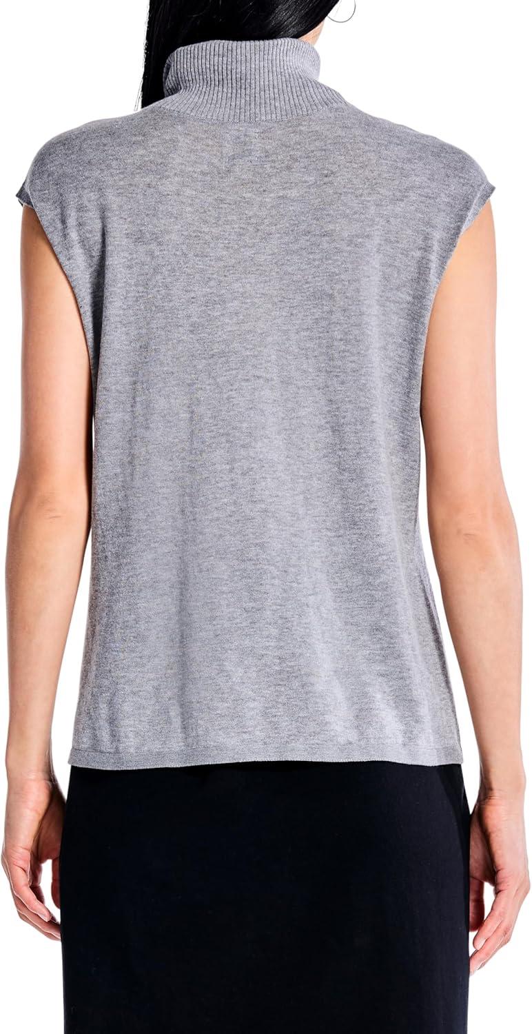 imageNICZOE Womens Sleeveless Turtleneck Sweater TeeMoonwalk