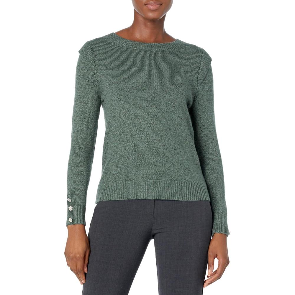 imageNICZOE Womens Playful Cuff SweaterGreen Mix