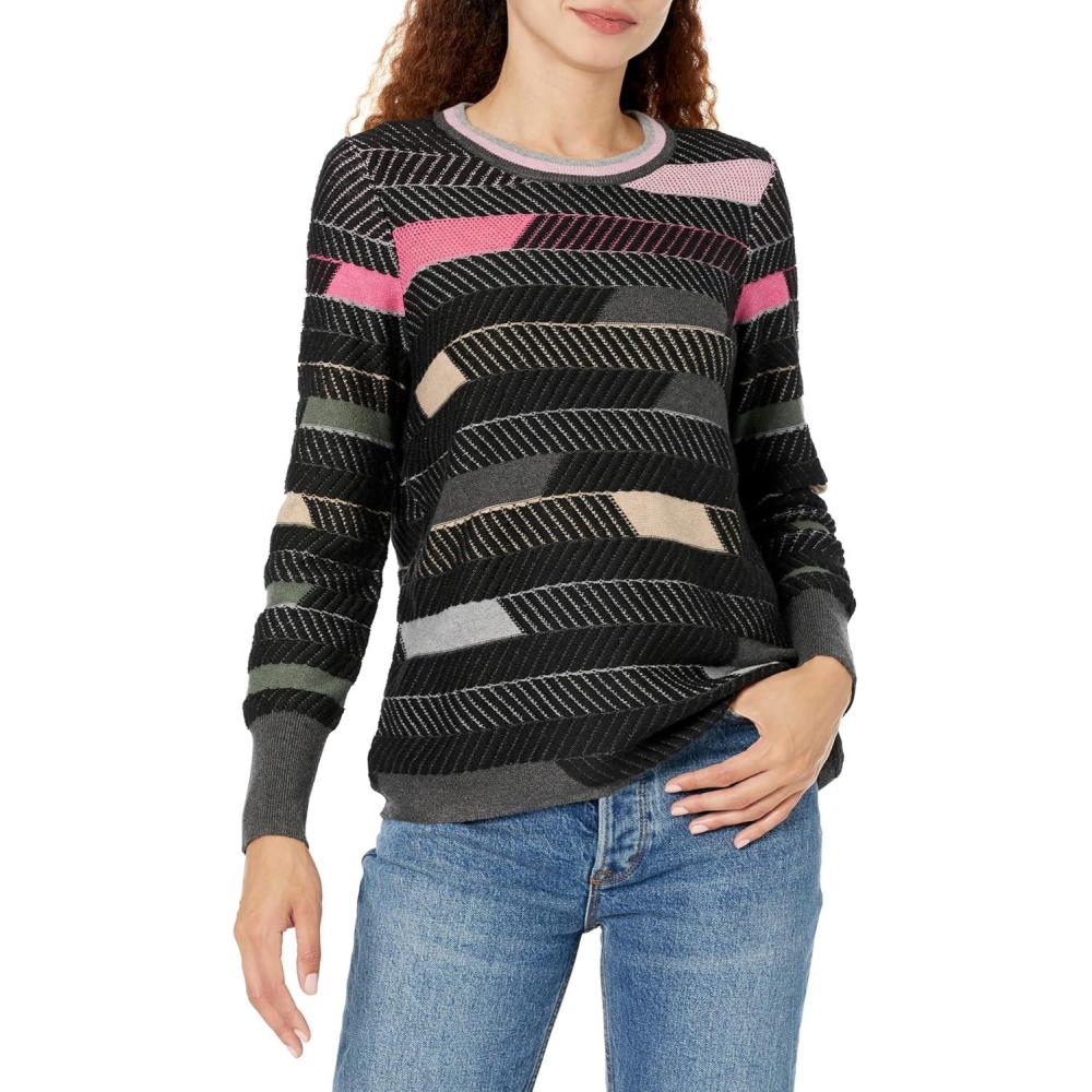 imageNICZOE Womens Shaded Stripes SweaterPink Multi