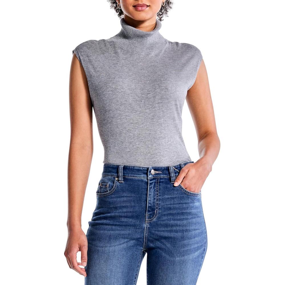 imageNICZOE Womens Sleeveless Turtleneck Sweater TeeMoonwalk
