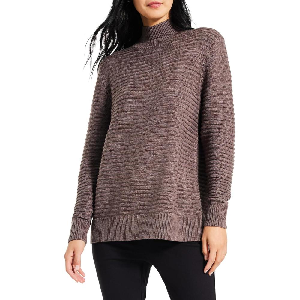 imageNICZOE Womens Textured Tunic SweaterIron