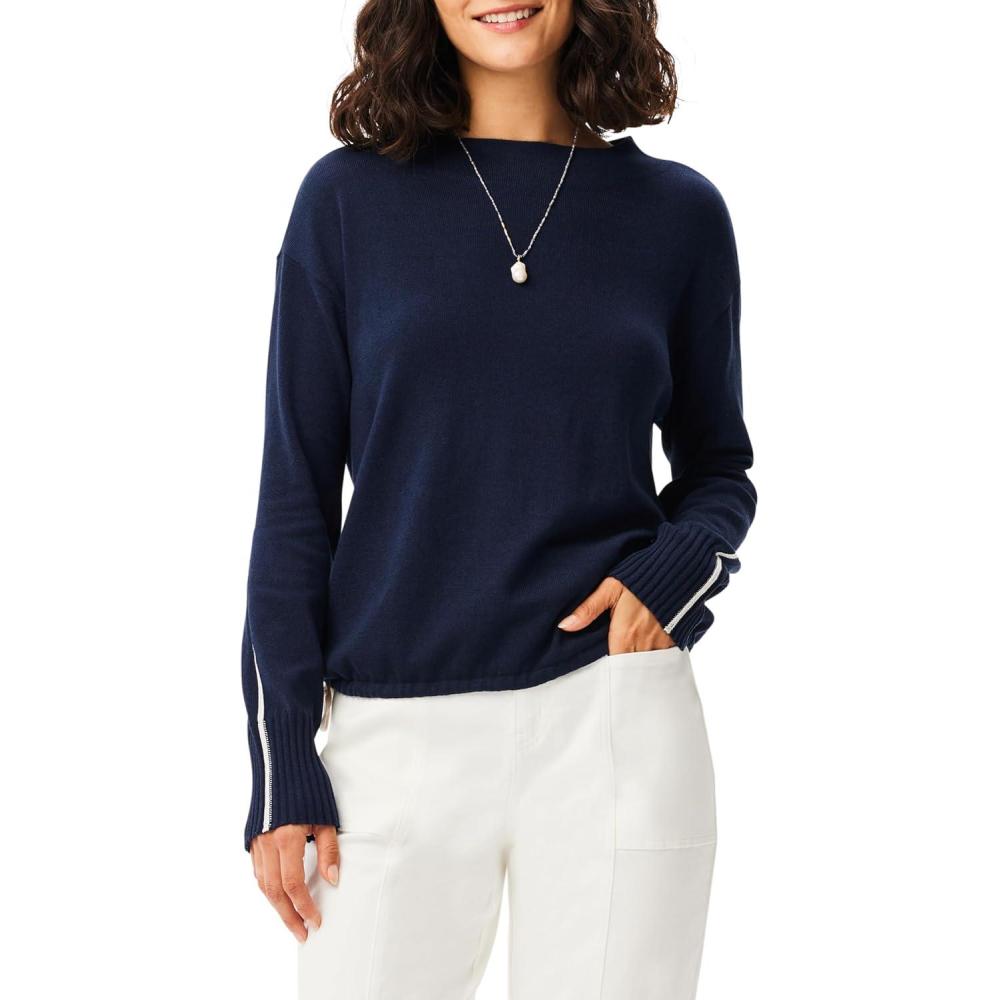 imageNICZOE Womens Tie Trim SweaterDark Indigo