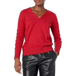 NIC+ZOE Women’s Relaxed Glam Sweater(Chili Pepper)