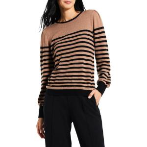 NIC+ZOE Women’s Striped Femme Sleeve Sweater(Black Multi)