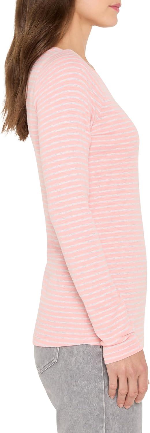 imageNICZOE Womens Long Sleeve Stripe Boat TeePink Multi