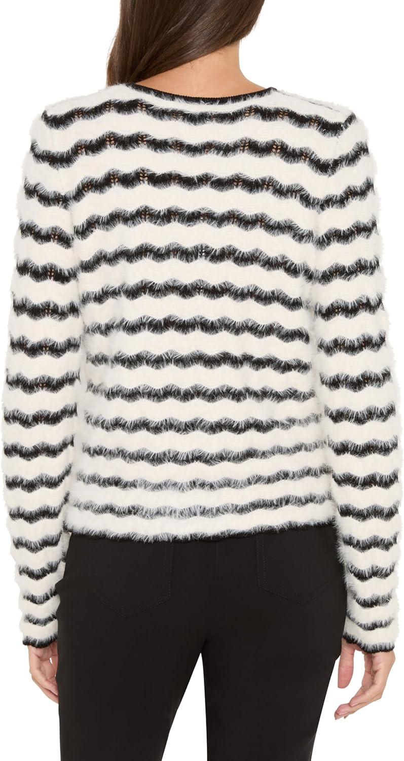 imageNICZoe Womens Cozy Waves Striped SweaterCream Multi