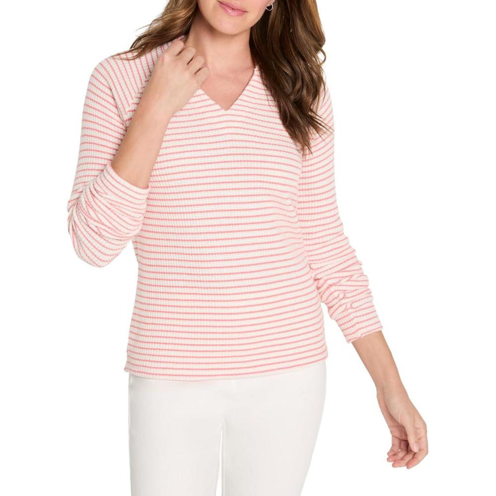 imageNICZoe Womens Soft Thermal Split Neck TopPink Multi