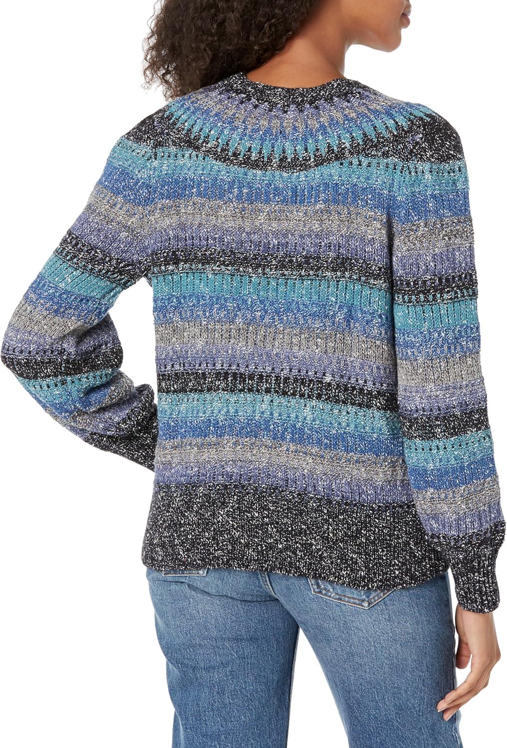 image:imageNICZOE Womens Sapphire Stripes SweaterBlue Multi