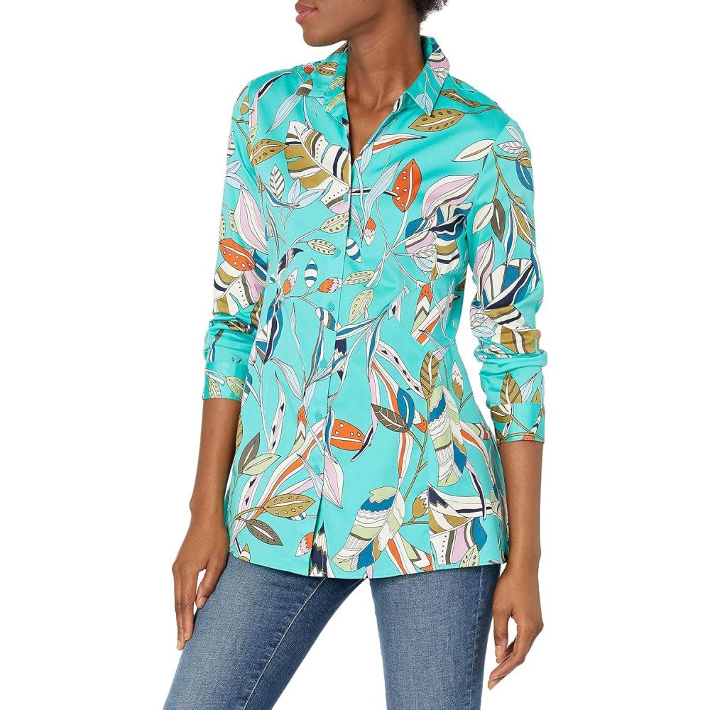 image:imageNICZOE Womens Riviera Botanic ShirtGreen Multi