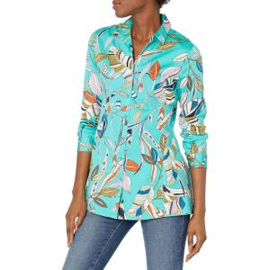 NIC+ZOE Women’s Riviera Botanic Shirt(Green Multi)