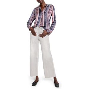 NIC+Zoe Womens Animal Stripe Shirt(Indigo Multi)