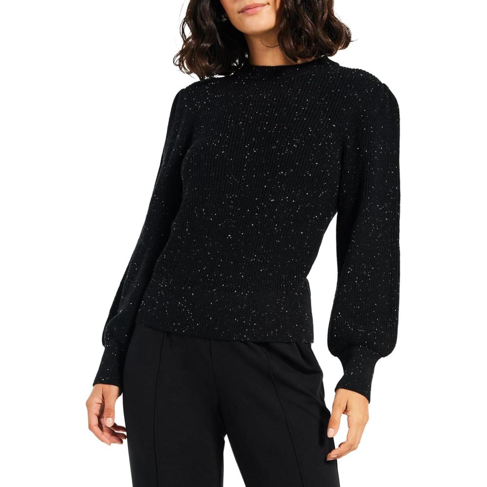 image:imageNICZOE Womens Cheerful Chill SweaterBlack Mix