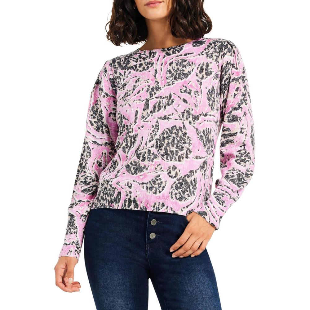 image:imageNICZOE Womens Petal Dot Femme Sleeve SweaterPink Multi
