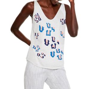 NIC+ZOE Women’s Abstract Animal Vital Tank(Blue Multi)