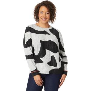 NIC+Zoe Womens Dusk Days Sweater(Black Multi)