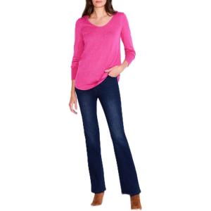 NIC+Zoe Womens Vital V Neck(Shocking Pink)