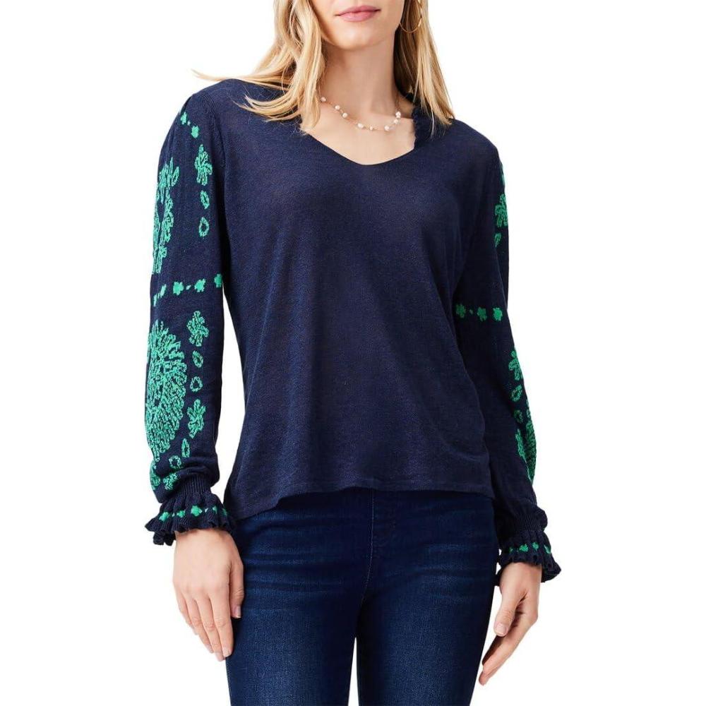 image:imageNICZOE Womens Oceanic SweaterIndigo Multi