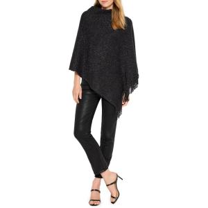 NIC+ZOE Women’s Metallic Go to Poncho(Black Onyx)