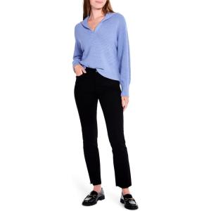 NIC+Zoe Women’s Drape Collar Shaker Sweater(Iris)