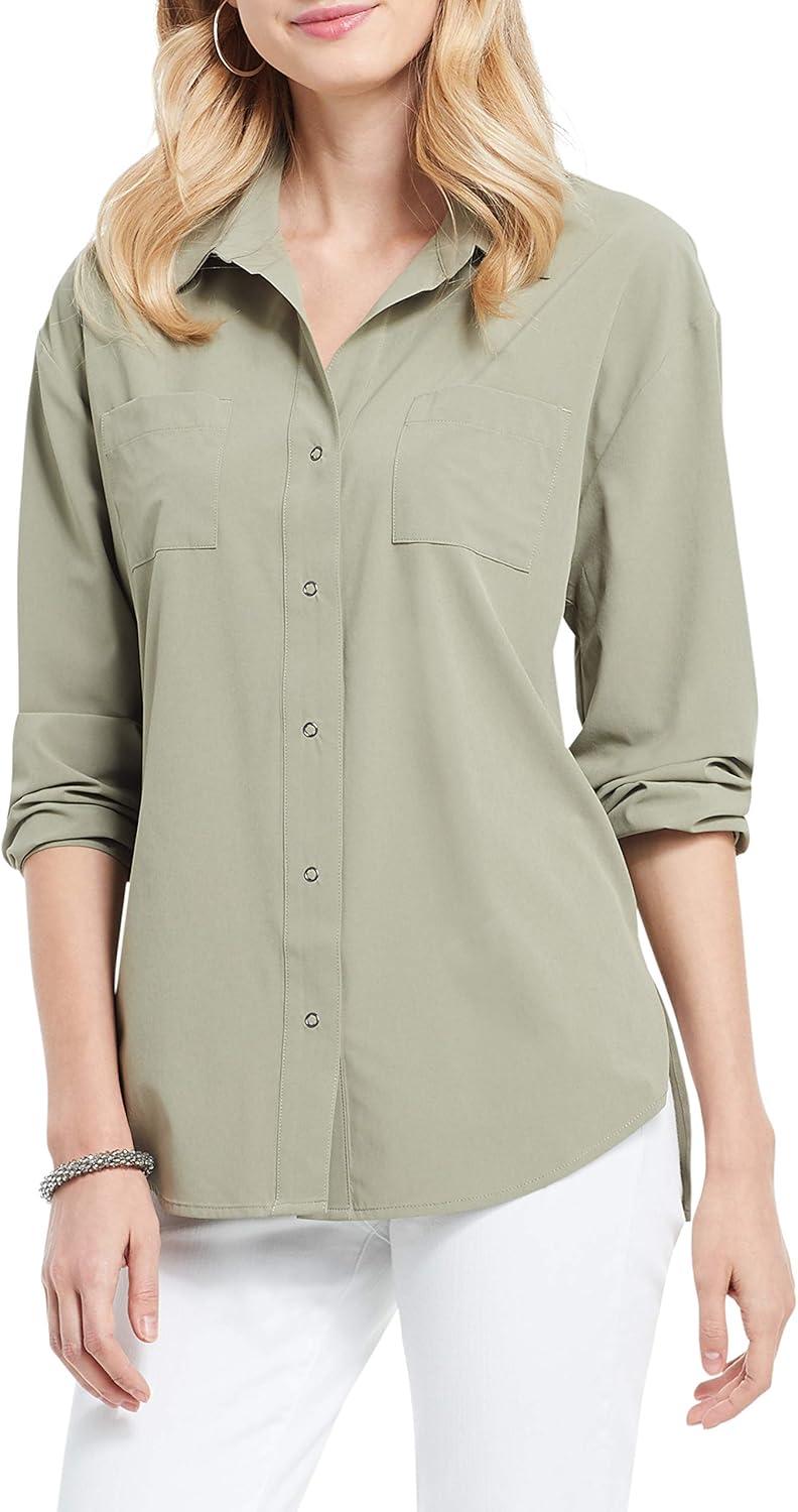 image:imageNICZOE Womens Tech Stretch ShirtOd Green