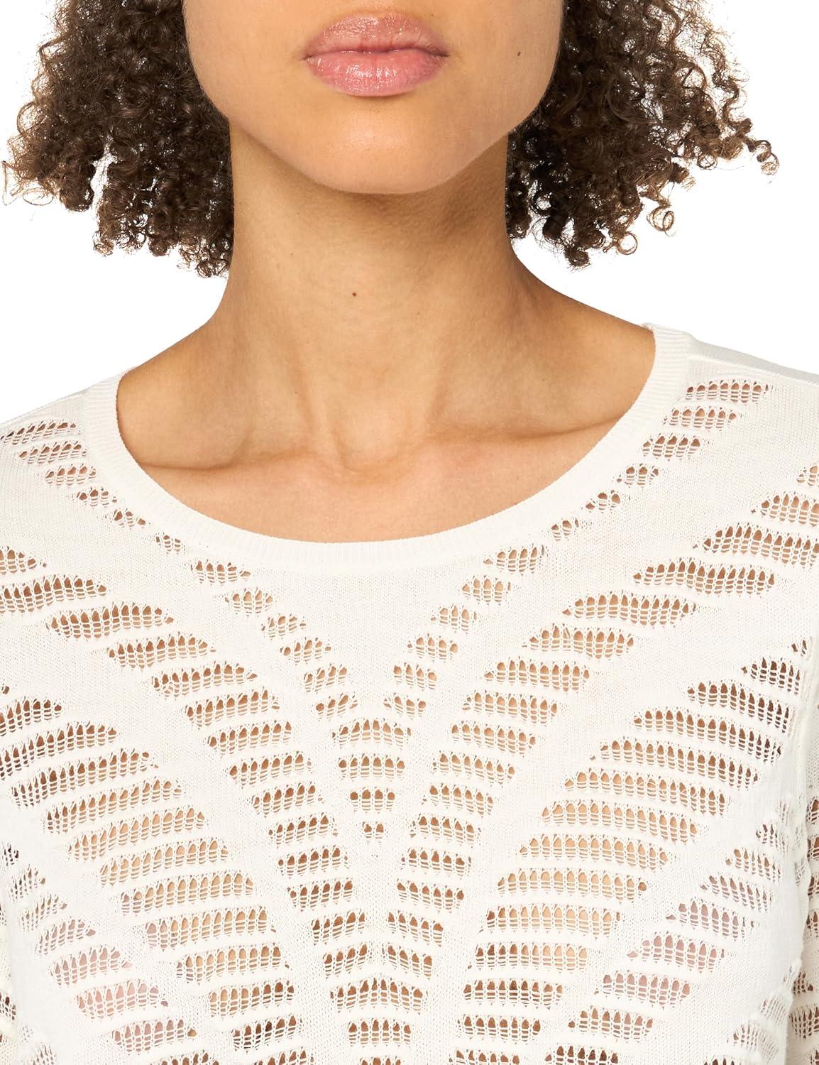 image:imageNICZOE Womens Placed Pointelle SweaterClassic Cream