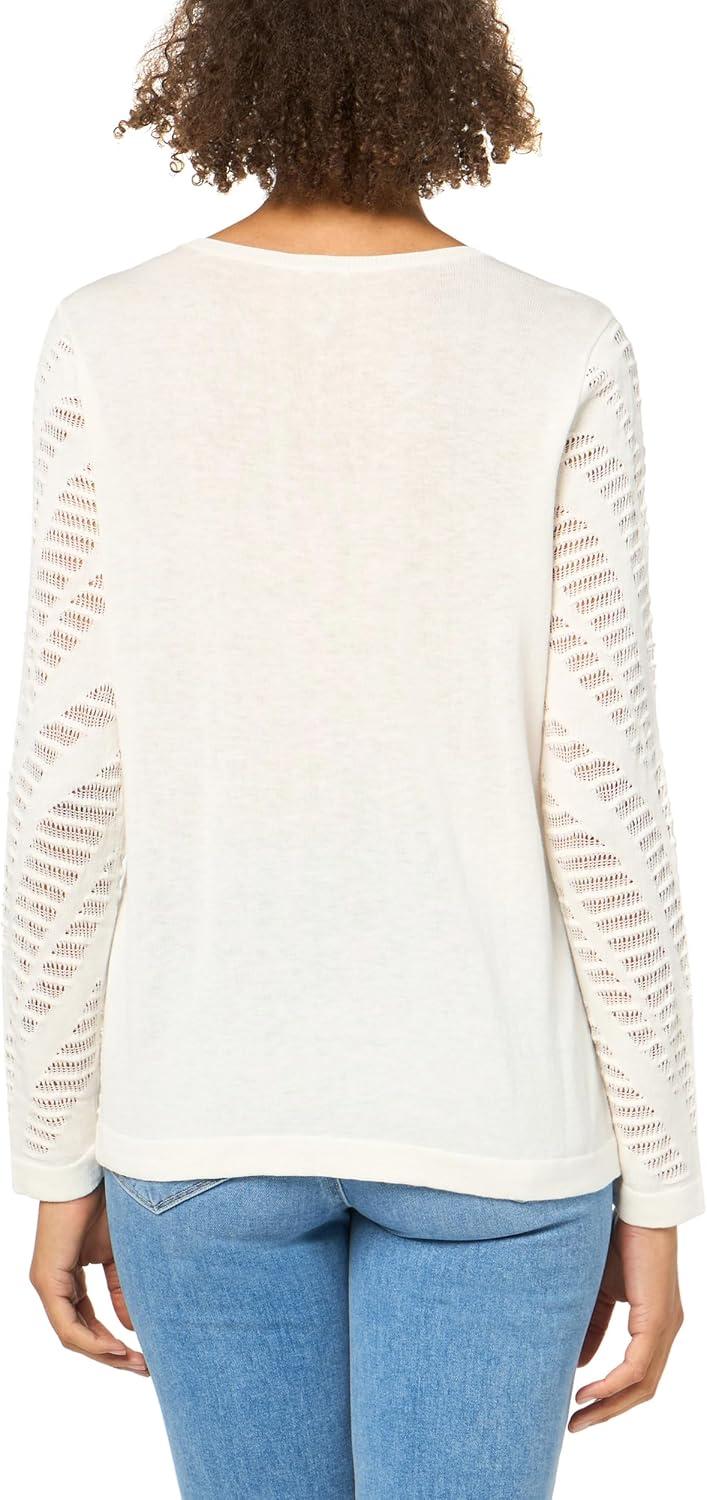image:imageNICZOE Womens Placed Pointelle SweaterClassic Cream