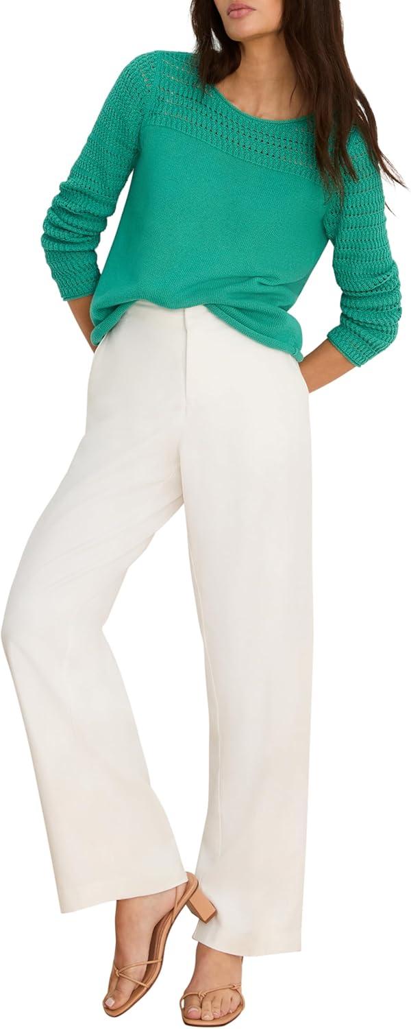 image:imageNICZOE Womens Placed Pointelle SweaterEmerald