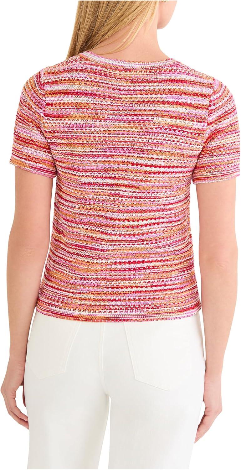 image:imageNICZOE Womens Spacedye Tuck Stitch Sweater TeeRed Clay