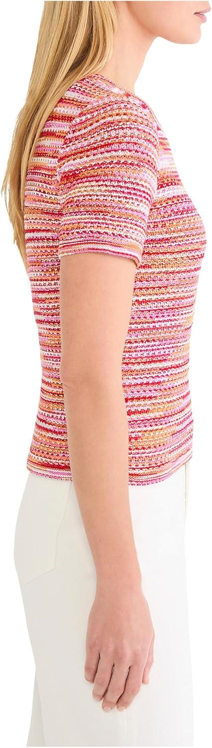 image:imageNICZOE Womens Spacedye Tuck Stitch Sweater TeeRed Clay