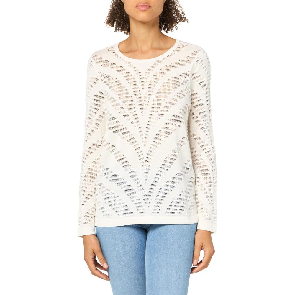 image:imageNICZOE Womens Placed Pointelle SweaterClassic Cream