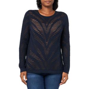 NIC+ZOE Women’s Placed Pointelle Sweater(Dark Indigo)