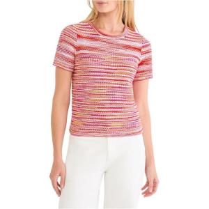 NIC+ZOE Women’s Spacedye Tuck Stitch Sweater Tee(Red Clay)