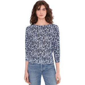 NIC+Zoe Women’s Indigo Crosshatch Sweater(Indigo Multi)