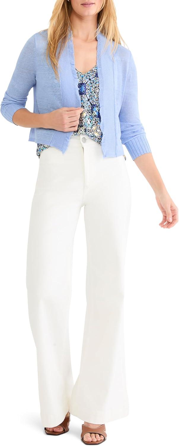 image:imageNICZoe Womens Ruffle Featherknit CardiganFrench Blue