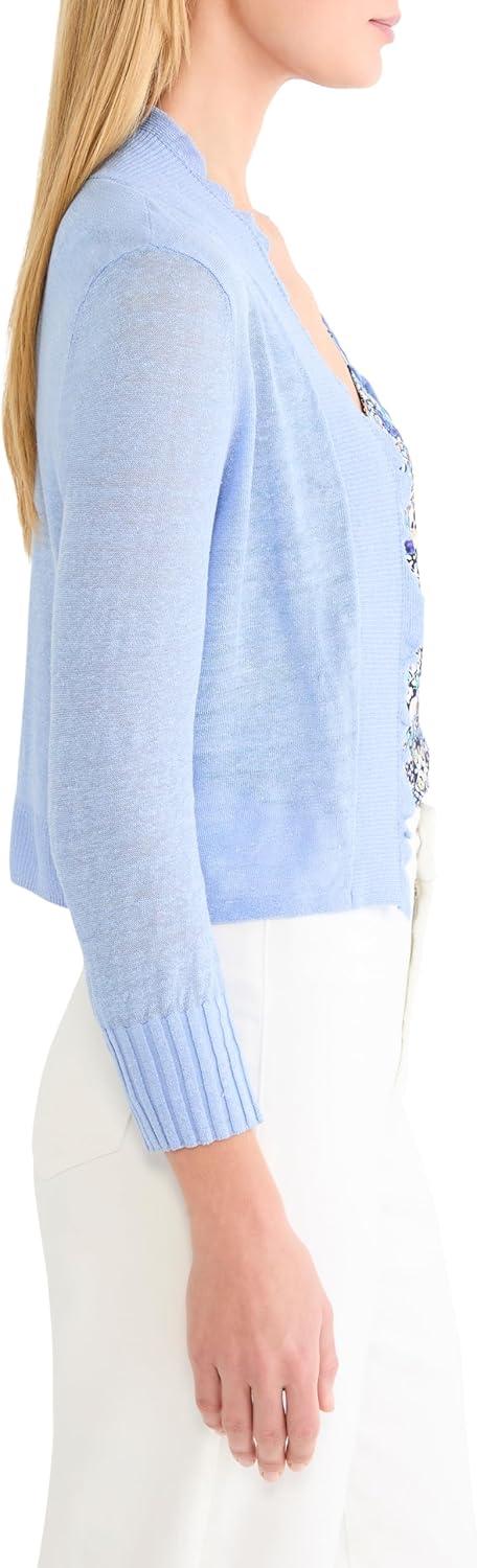 image:imageNICZoe Womens Ruffle Featherknit CardiganFrench Blue