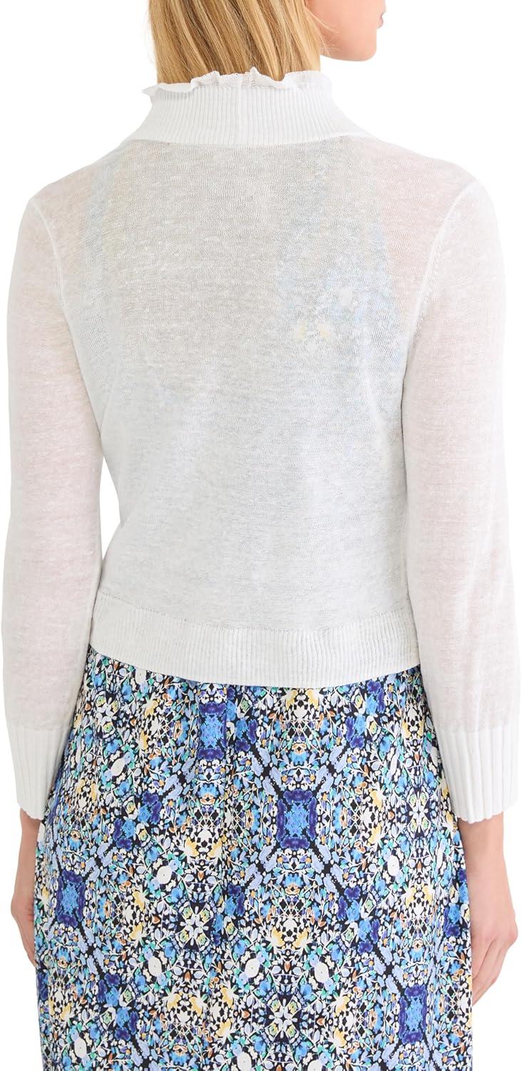 image:imageNICZoe Womens Ruffle Featherknit CardiganPaper White