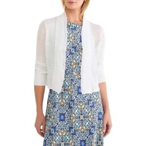 NIC+Zoe Women’s Ruffle Featherknit Cardigan(Paper White)