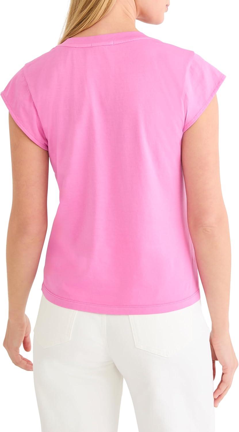 image:imageNICZoe Womens VNeck Cap Sleeve Supima Cotton TShirtCrocus Pink