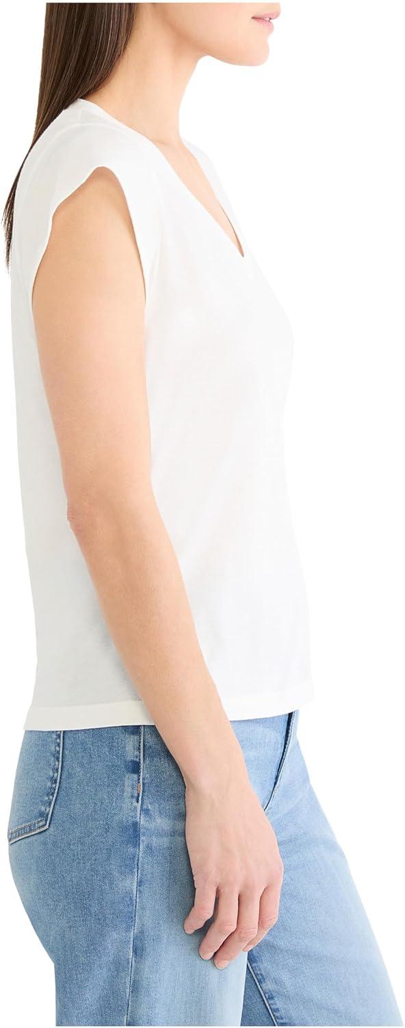 image:imageNICZoe Womens VNeck Cap Sleeve Supima Cotton TShirtPaper White
