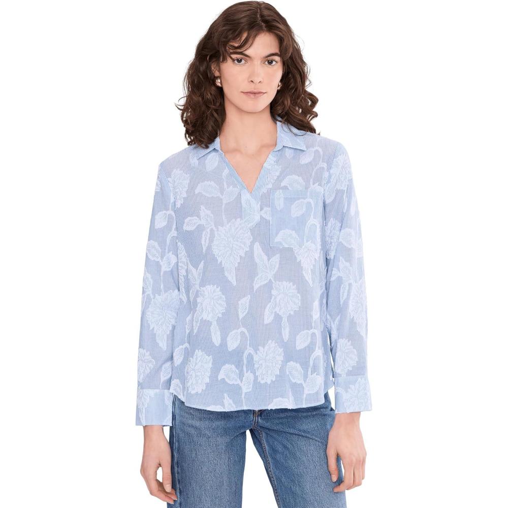 image:imageNICZoe Womens Sky Striped Jacquard TopIce Blue