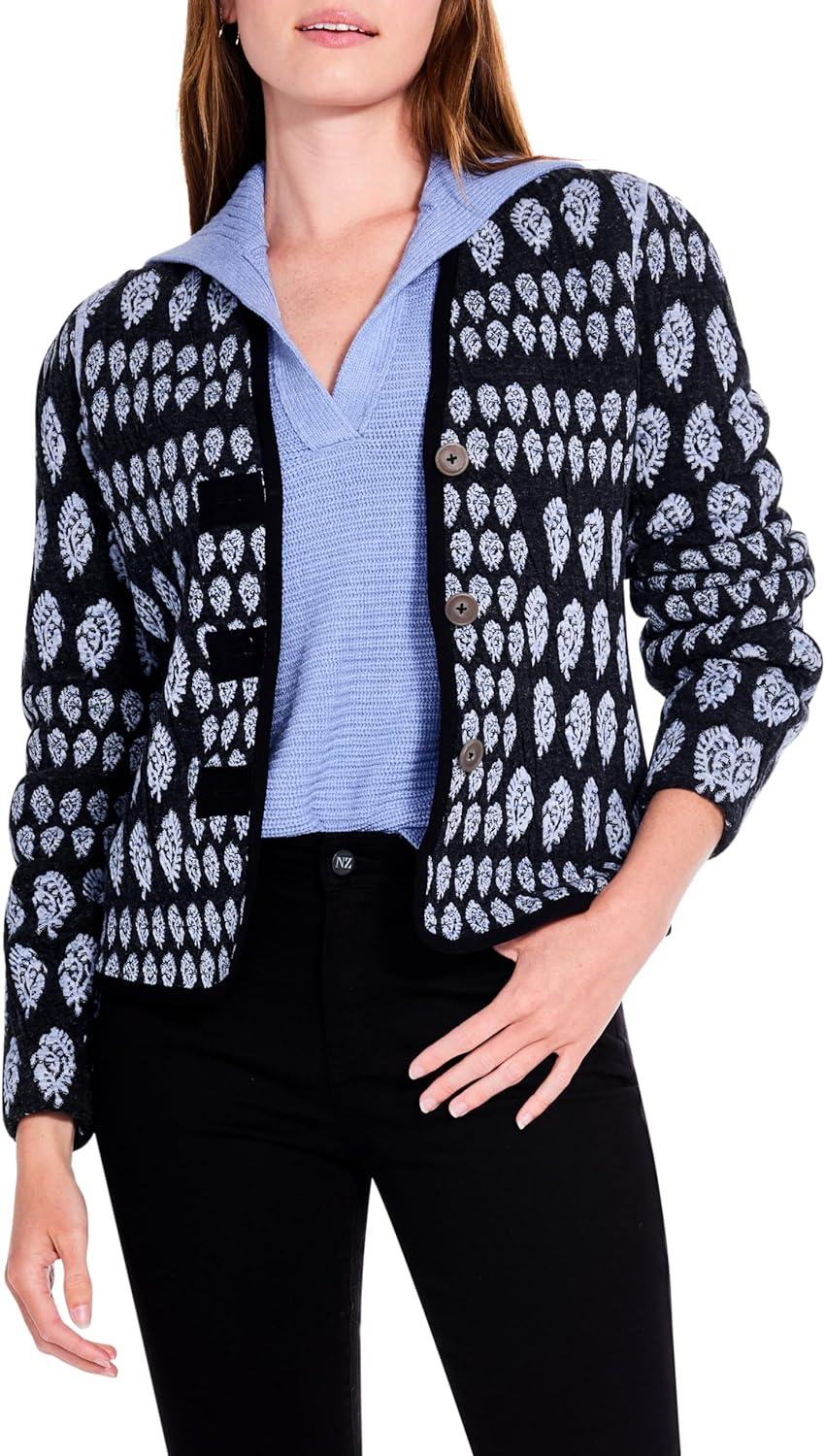 image:imageNICZOE Womens Quilted Eclipse Knit JacketBlue Multi