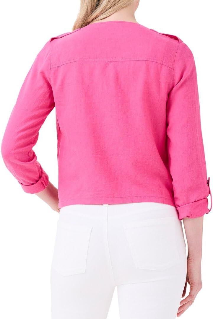 image:imageNICZOE Womens Rumba Linen Moto JacketWild Pink