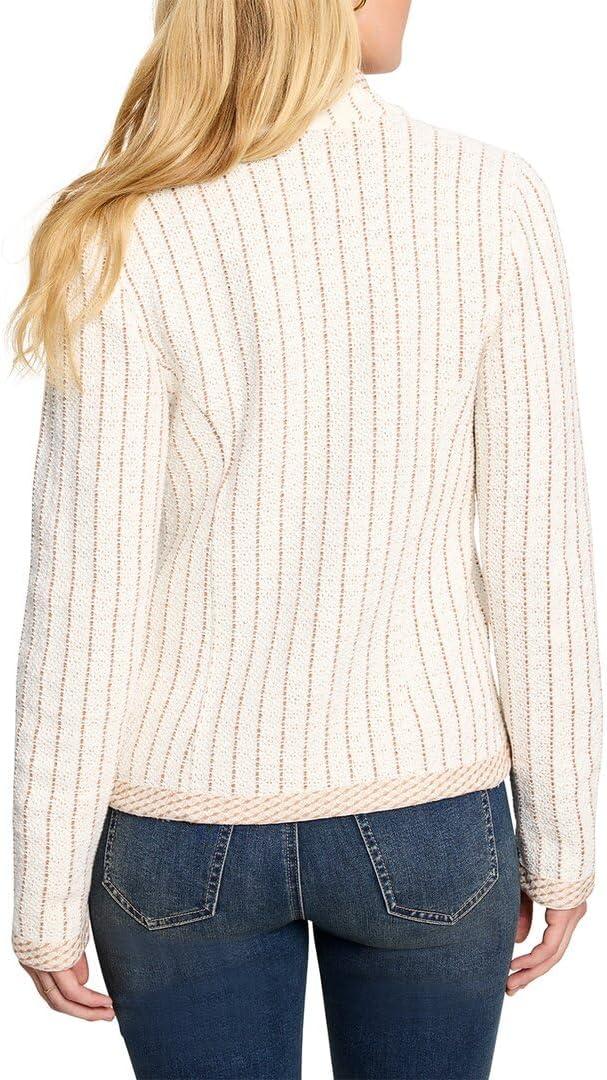 image:imageNICZoe Womens Pinstripe Notch Collar Knit JacketNeutral Multi