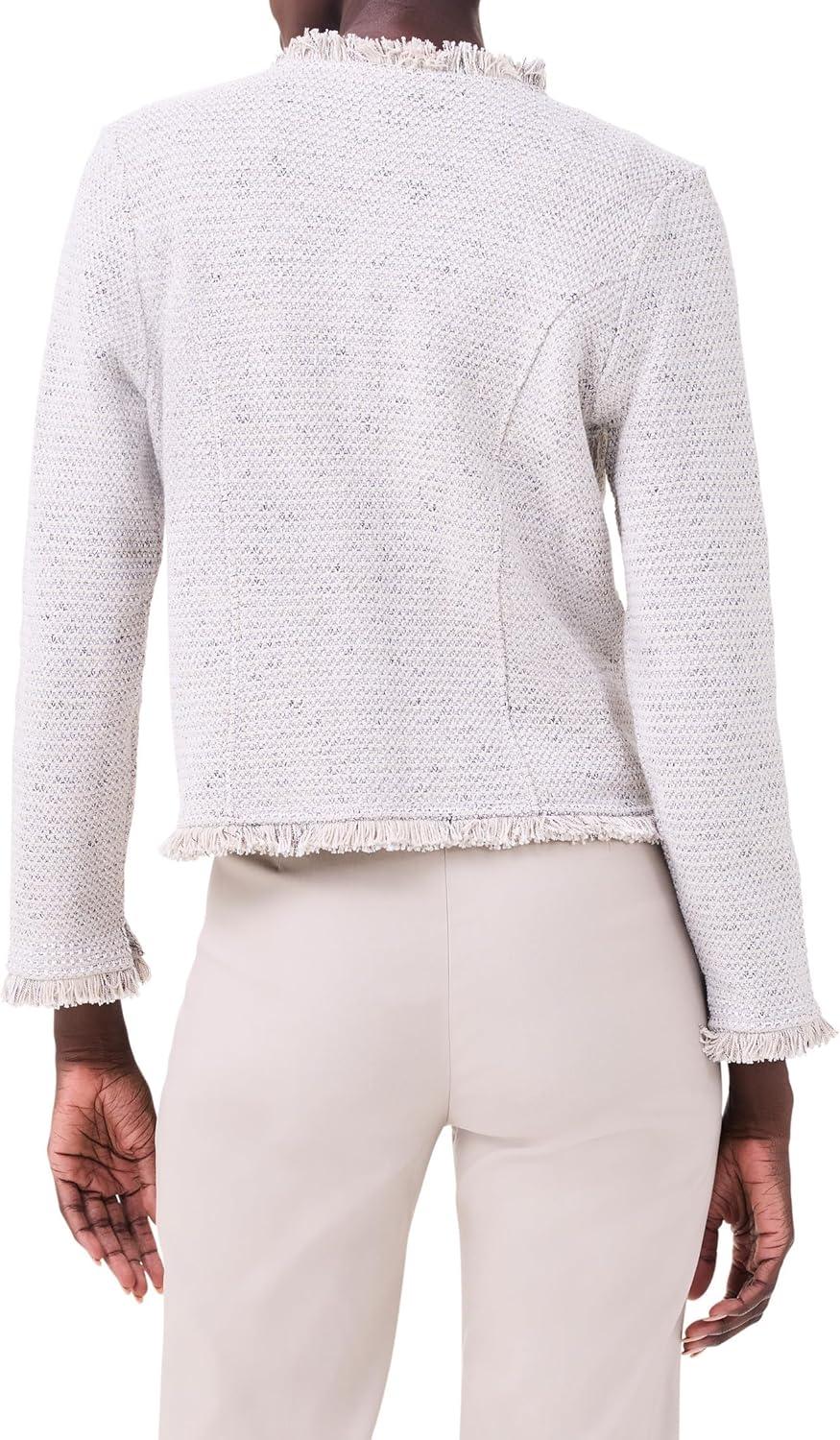 image:imageNICZoe Womens Utility Fringe Mix Knit JacketCobblestone