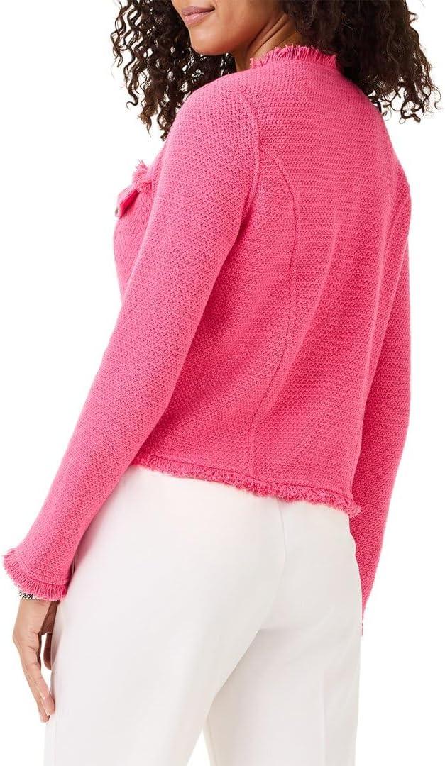 image:imageNICZoe Womens Utility Fringe Mix Knit JacketWild Pink